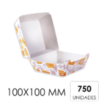 CAJA HAMBURGUESA 120x120 mm - 750 Unidades