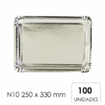 BANDEJAS N10 250 x 330 mm PLATA -100 Unidades