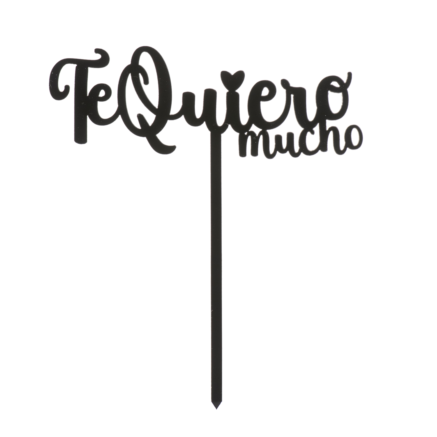 1 CAKE TOPPER NEGRO TE QUIERO MUCHO 12X15CM - Imagen 1