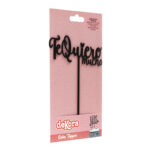 CAKE TOPPER NEGRO TE QUIERO MUCHO 12X15CM - Imagen 3