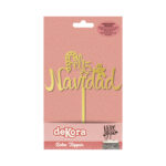 CAKE TOPPER FELIZ NAVIDAD ORO 11X14CM - Imagen 2