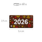 DECORACION CHOCOLATE PLACA 2026 - 60 UNIDADES - Imagen 2
