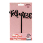 CAKE TOPPER NEGRO TE QUIERO MUCHO 12X15CM - Imagen 2