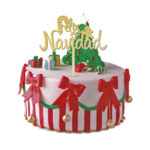 CAKE TOPPER FELIZ NAVIDAD ORO 11X14CM - Imagen 4