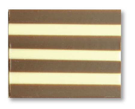 RECTANGULO RAYAS CHOCOLATE NEGRO Y BLANCO 35X40MM - 415 Unidades