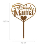 CAKE TOPPER FELICIDADES MAMA ORO 14,3X10CM - Imagen 3