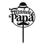 CAKE TOPPER FELICIDADES PAPA NEGRO 15,6X10CM - Imagen 3