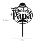 CAKE TOPPER FELICIDADES PAPA NEGRO 15,6X10CM - Imagen 2
