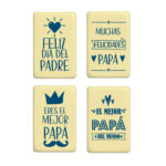 SURTIDO LETRERO CHOCO BLANCO FELIZ DIA PAPA 40X26MM - 126 Unidades