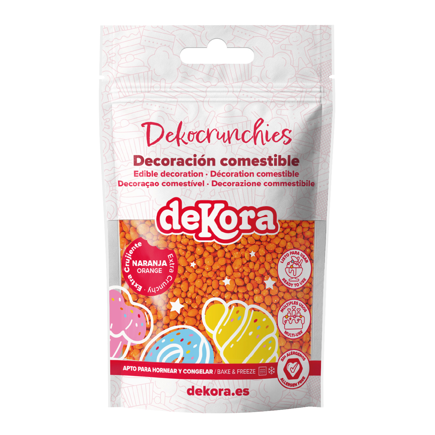 434032-DEKOCRUNCHIES SABOR NARANJA 100GR- ORANGE YOU CRAZY_3 DECORACIÓN DE AZÚCAR DEKOCRUNCHIES SABOR NARANJA 100G - Imagen 1