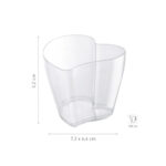 VASITO PLASTICO TRANSPARENTE HEART 73X64 H52MM | CAP. 100ML