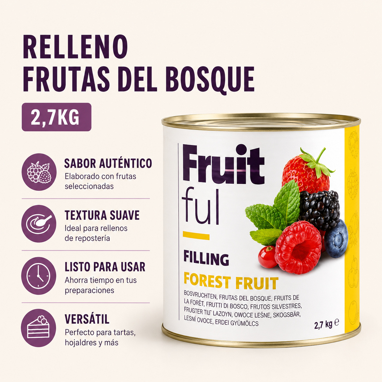RELLENO FRUTAS DEL BOSQUE - 2,7KG RELLENO FRUTAS DEL BOSQUE - 2,7KG - Imagen 1