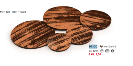 KIT TONDI CHABLON CCFOND SFUM.BRONZ(5PZ) - 30 UNIDADES